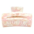 thumbnail image 4 of QinGoo Medium Rectangle Hair Claw Clip for Women Non-Slip Strong Hold Thick Hair Accessory 1 Count, 3 Inch, Pink, 4 of 6