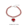 thumbnail image 3 of Pet Collar, Sparkling Rows Crystal Diamond Dog Collars, Adjustable Puppy Necklace Jewelry for Small Medium Large Pets, Cats, Dogs Red, 3 of 6