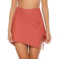 thumbnail image 4 of Women Swim Skirt Drawstrings Sides Swim Shorts Bathing Suit Skirted Swimsuit Bottom, 4 of 7