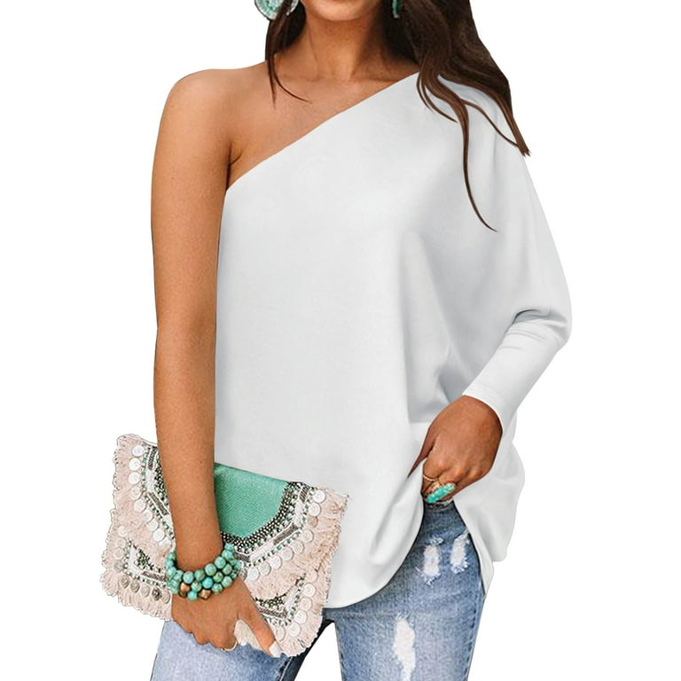 One shoulder hotsell batwing top