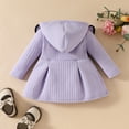 thumbnail image 4 of Hpgjzj Infant Girls Ruffle Long Sleeve Warm Waffle Coat Baby Girls Hooded Trench Coat Single Breasted Dress Coats, 4 of 7