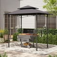 thumbnail image 2 of LAUSAINT HOME 8'x 5' Outdoor Grill Gazebo with Vented Top & 2 Side Shelves for Barbecue and Picnic, Dark Gray, 2 of 7