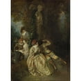 thumbnail image 2 of Jean-Antoine Watteau 11x14 Black Ornate Wood Framed Double Matted Museum Art Print Titled: Want to Triumph Over Beautiful (C. 1714 - 1717), 2 of 5