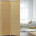 thumbnail image 6 of Jostyle Room Divider Privacy Screen with Natural Bamboo, 6 Panel Folding Privacy Screens, Freestanding Wall Divider-Beige, 6 of 12