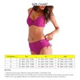 thumbnail image 4 of Traje de baño para mujer, traje de baño de 2 piezas de color puro, traje de baño con lazo lateral, traje de baño para playa, piscina, rojo, L, 4 of 5