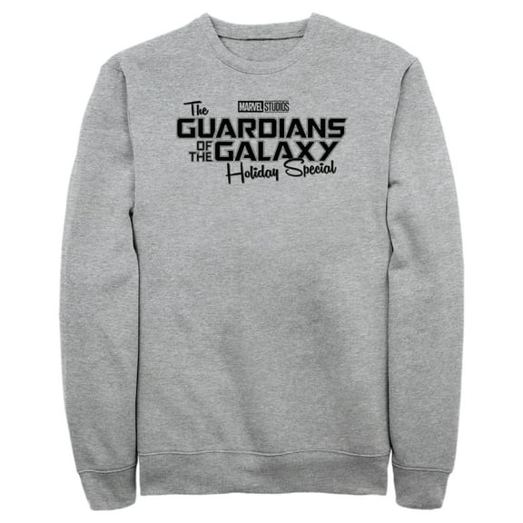 Men's Guardians of the Galaxy Holiday Special Black Logo  Sweatshirt Athletic Heather Small