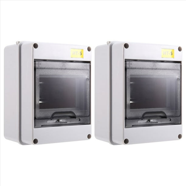 Caja de Distribución de Interruptores Mcb IP65 de 5 Vías HT-2 Piezas, Caja de Protección de Potencia Electrónica, Carcasa de Riel DIN para Disyuntor