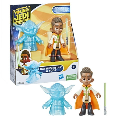 Star Wars: Young Jedi Adventures Kai Brightstar and Yoda Preschool Kids Toy Action Figure Set for Boys and Girls Ages 3 4 5 6 7 and Up, 2 Pieces
