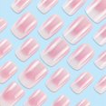 thumbnail image 3 of Presiona Nails WAFOLOZE, diseño cuadrado, rosa a blanco, degradado, 3 of 6