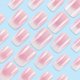 thumbnail image 3 of Uñas postizas adhesivas WAFOLOZE cuadradas medianas rosa con degradado blanco, 3 of 6