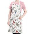 thumbnail image 5 of White Christmas Bird and Pine Apron-Garden Aprons for Women with Pockets-Cotton Linen Waterproof Kitchen Cooking Gardening Aprons Adjustable for Kitchen,Cooking,BBQ and Salon 32"x27", 5 of 7