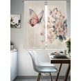 thumbnail image 4 of Spring Butterfly Sheer Curtains 63 Inch Length 2 Panels Set, Farmhouse Retro Botanical Flowers Voile Window Treatment Rod Pocket Curtains Sheers Drapes for Bedroom/Living Room/Kitchen 52x"63"x2, 4 of 7
