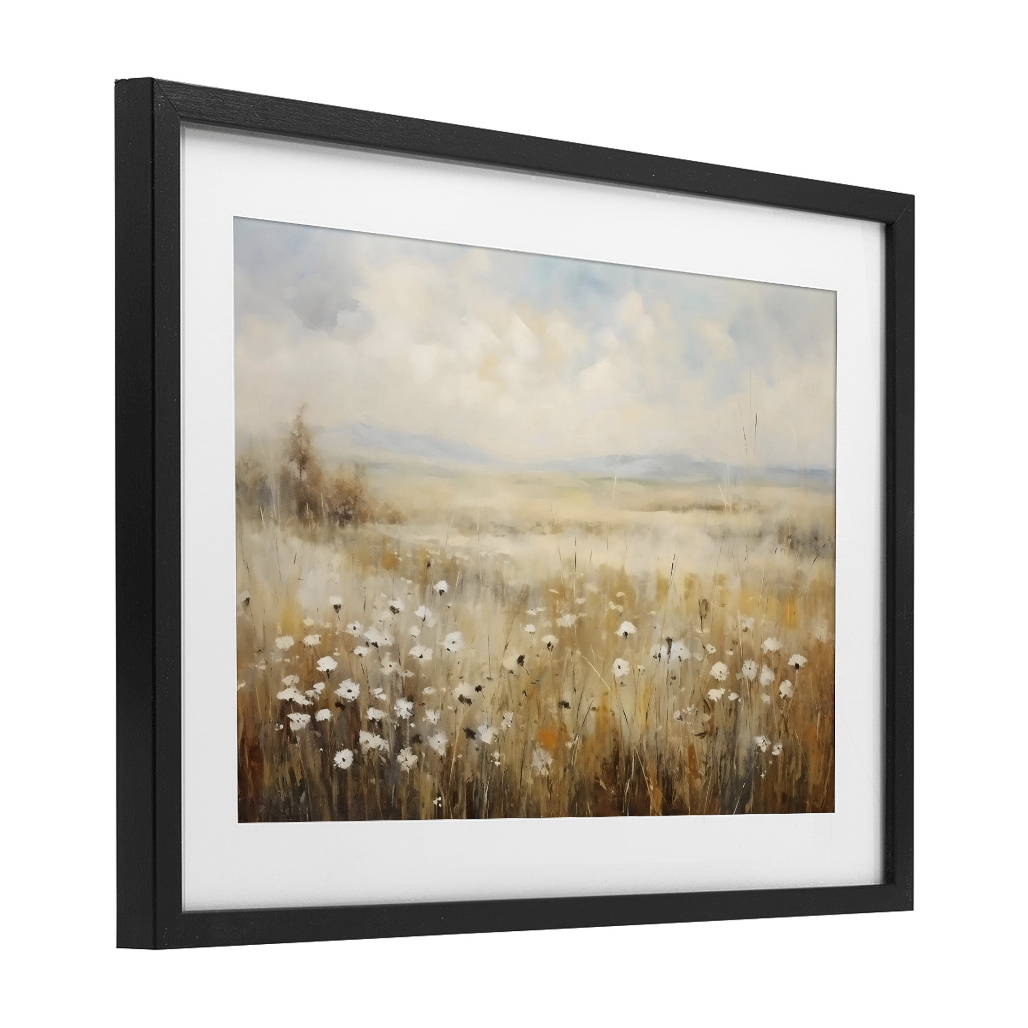 Stupell Industries Neutral Land Calmness Black Framed Print Under Glass, design by Creative Studio
