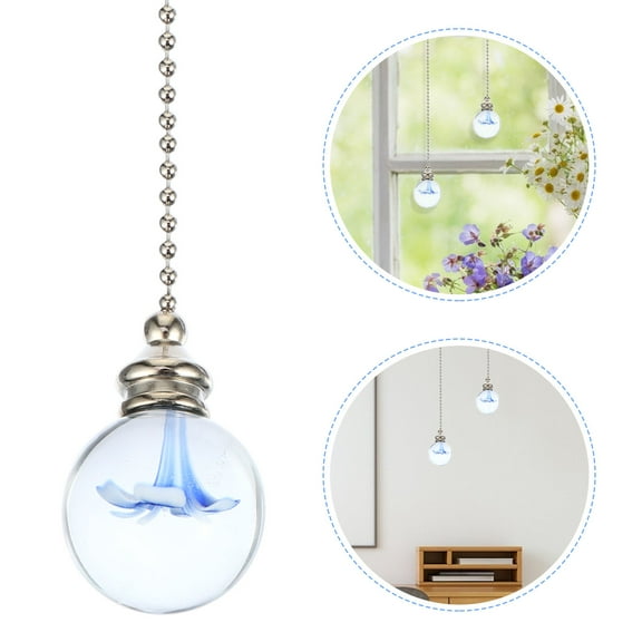 EXHUMKY White Crystal Ceiling Fan Pull Chain Decorative Style Furniture Accessory 1 Piece