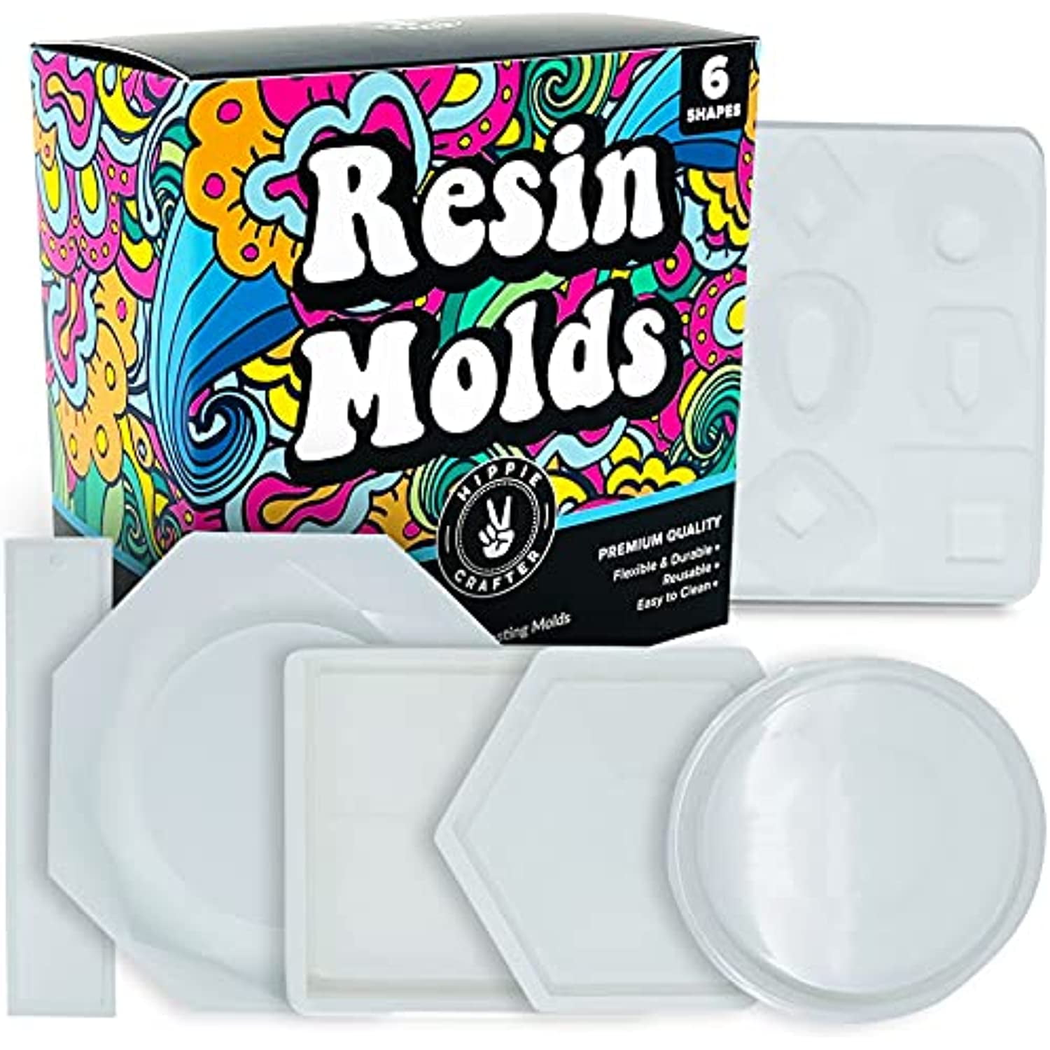 Epoxy Resin Molds Set Silicone Mold for Jewelry Dish, Trinket Tray, Ashtray, Coasters