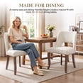 thumbnail image 4 of LEGAHOME Beige Upholstered Dining Chairs Set of 2, Modern Farmhouse Dining Room Chairs with Curved Backrest, Copper Nail Detailing and Solid Wood Legs for Kitchen, Dining Room, 4 of 8