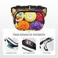 thumbnail image 5 of Picia Brightly Colored Cupcakes Print Square Double-Layer Waist Bag Mini Adjustable Waist Belt Bag Exercise Running Travel Hiking, 5 of 9