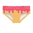 thumbnail image 2 of Girls Ice Print Swimwear for Kids with Easy Fit Triangle Swimsuit for Girls Spring Summer Indoors Outdoors Classic Beachwear, 3-4 Years, Watermelon Red, 2 of 3