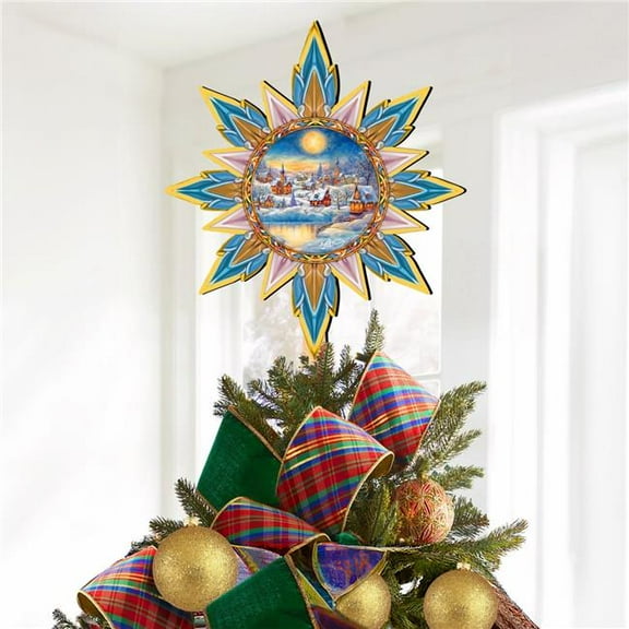 G. Debrekht 89519 Christmas Village Star Tree Topper Wooden Decor by G. Debrekht - Christmas Decor