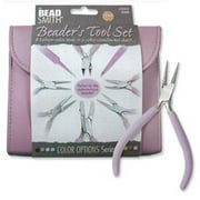 Beadsmith 8 Fashion Orchid Color Tool Set for Making Jewelry +Clutch Carry Case