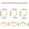 thumbnail image 2 of 90 Pcs Brass Leverback Earring French Hooks 9 Styles Lever Back Earwires with 1/2/3 Open Loops Dangle Ear Wire for DIY Earring Making Jewelry for DIY, 2 of 6