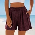 thumbnail image 2 of SROBPTY Womens Shorts Solid High Waist Knit Breathable Summer Pants, 2 of 5