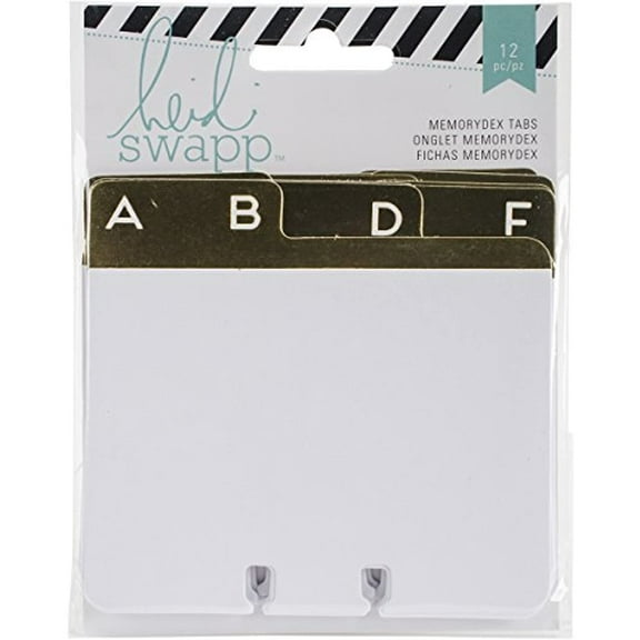Heidi Swapp Memorydex Address Tabbed Card Dividers 12/Pkg-W/Gold Foil Alphabet 3.75"X4"