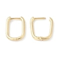 thumbnail image 2 of 5pairs Brass Huggie Hoop Earrings Long-Lasting Plated Rectangle Real 18k golden Plated 15.5x11.5x2mm Pin: 1mm, 2 of 3