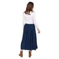 thumbnail image 4 of Women's Floral Embroidered Maxi Skirt - Over-Dyed Long Peasant Skirt, Ankle Length by CATALOG CLASSICS - Denim Blue - 4X, 4 of 7