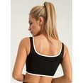 thumbnail image 4 of PISONIC Women's Color Block Sports Bra with Removable Chest Pad - Breathable, Medium Stretch Fabric for Yoga, Running & Fitness Enthusiasts, 4 of 9