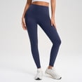thumbnail image 5 of Women's High Waisted Yoga Pants with Pockets – Tummy Control Leggings for Running, Gym, Fitness & Casual Wear, Stretchy Workout Tights(Dark Blue,10), 5 of 9