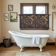 thumbnail image 4 of Boho Flowers Tier Curtains 24 Inch Length, Spring Abstract Watercolor Floral Leaf Cafe Short Curtains for Bathroom Over Sink, Small Kitchen Curtain Light Filtering Tiered Drapes 2 Panels 27.5"Wx24"L, 4 of 8