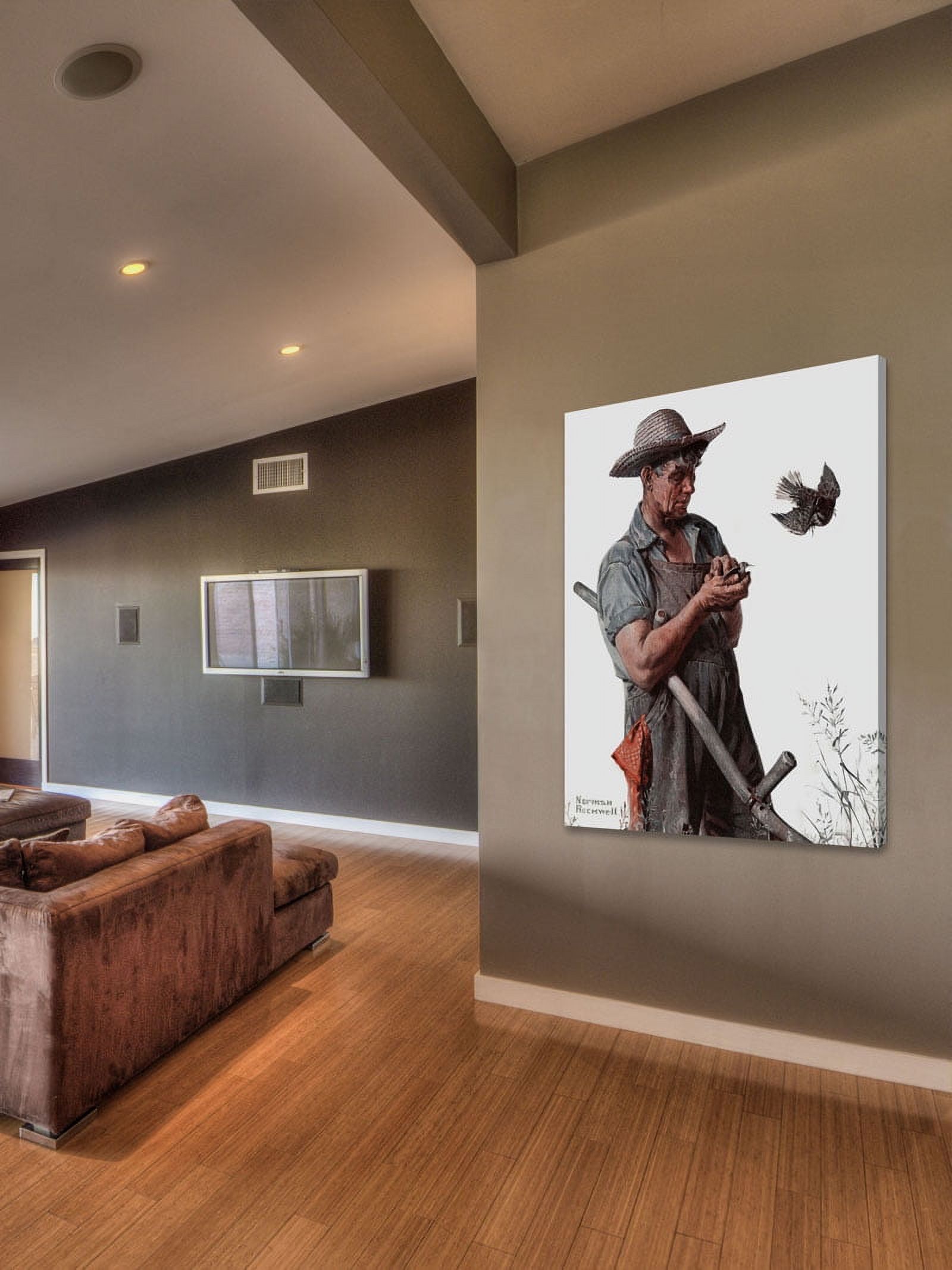Marmont Hill 'Farmer And The Bird' by Norman Rockwell Painting Print on Wrapped Canvas