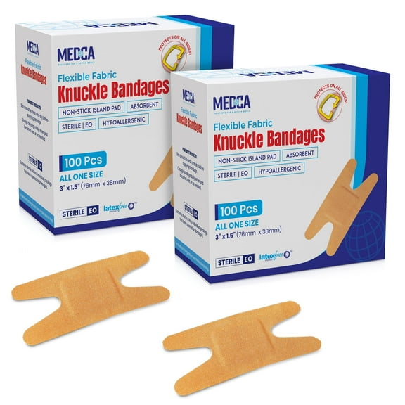 MEDca Flexible Fabric Knuckle Bandages, 76x38mm, 200 Ct, Beige