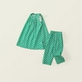 thumbnail image 4 of TAIAOJING Kids Toddler Baby Girls Summer Sleeveless Point Print Pants Outfits Sets Clothes Relaxed Fit 3-4Y, 4 of 9