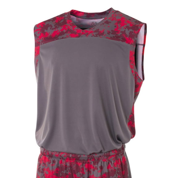 A4 Youth Unisex Printed Camo Performance Muscle Tee