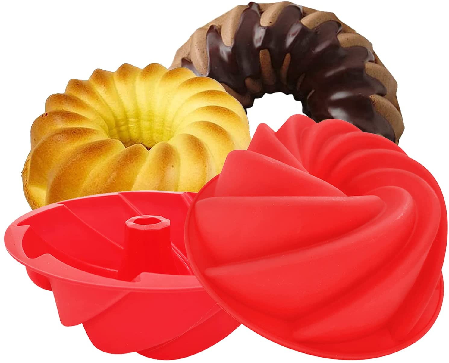 Small Spiral Shape Cake Pan Bread Chocolate Bakeware Silicone Mold Baking Tools 