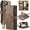 Brown, variant on for iPhone 16 Pro Max Wallet Case with Card Slots, Zipper Pocket and Magnetic Flip Folio, RFID Blocking Card Holder Stand Leather Detachable Wristlet Strap 3-in-1 Case for Women and Men,Brown