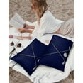 thumbnail image 3 of Pack of 2 Outdoor Pillow Covers, Traditional Classic Golf Sports Theme Blue Texture Waterproof Square Throw Pillowcase Cushion Decorative Pillow Covers for Couch Patio Tent, 20x12 in, 3 of 6