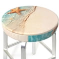 thumbnail image 3 of KLL Starfish On The Sand Beach Round Bar Chair Cushion Cover 12 inch ,Bar Stool Protector with Elastic, Soft Washable, 3 of 6
