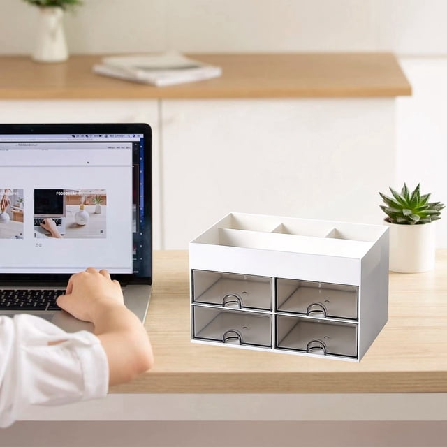 WIFKLSIIPG Desktop Storage Drawer Type Stationery Storage Layer Storage Cabinet Cosmetic Jewelry Rabbit Table