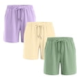 thumbnail image 2 of Gytharion 3 Piece Girls Shorts Kids Solid Color Soft Ice Silk Shorts Drawstring Casual Loose Sports Shorts,3T-14T, 2 of 8