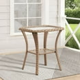thumbnail image 5 of PARKWELL Outdoor Patio Side Table Square Wicker End Table with Glass Top, Yellow, 5 of 6