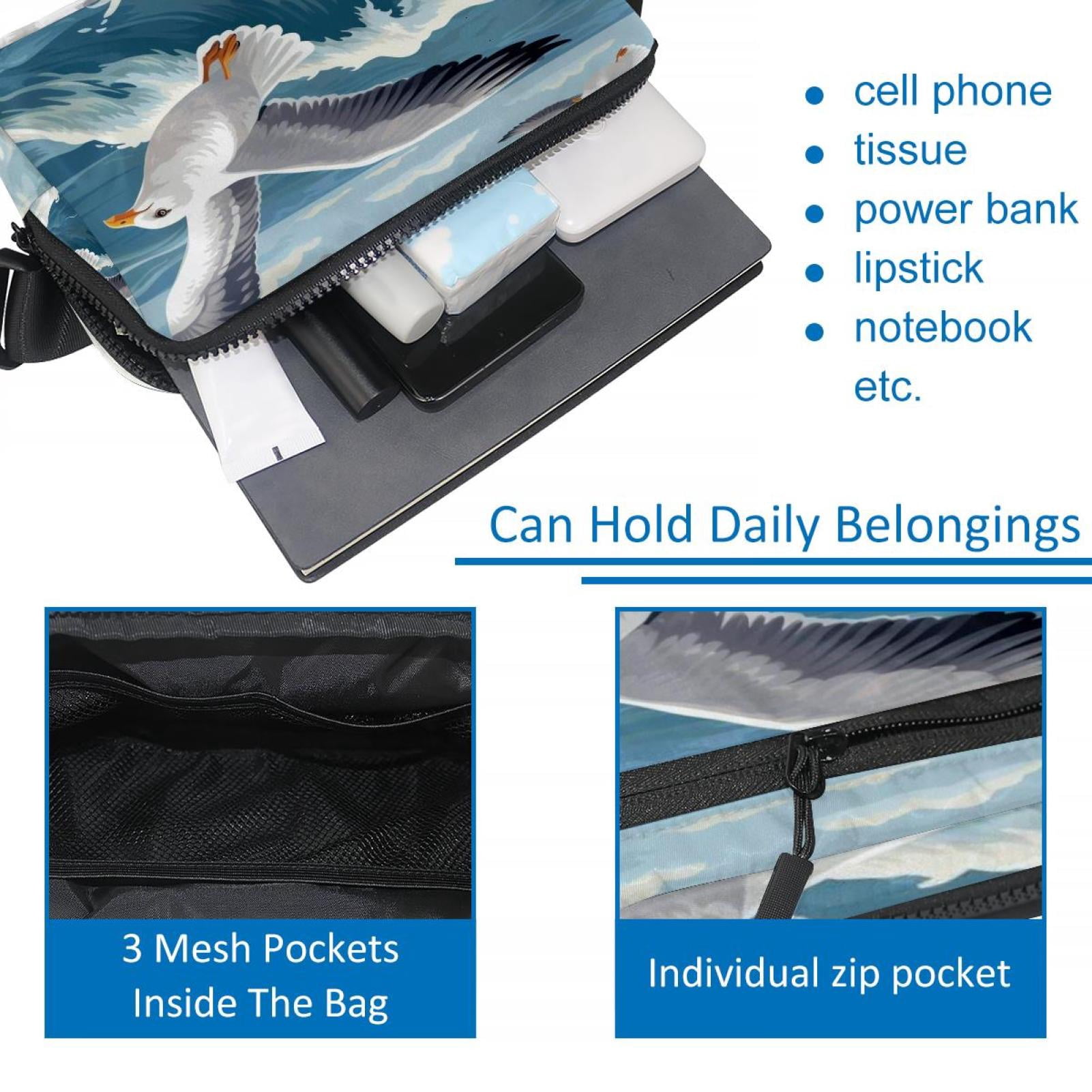 Seagull Lightweight Adjustable Waist Pack Fanny Pack Crossbody Bag with Extension Strap Unisex