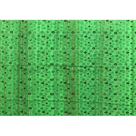 Ahgly Company Indoor Rectangle Abstract Green Modern Area Rugs, 5' x 7'