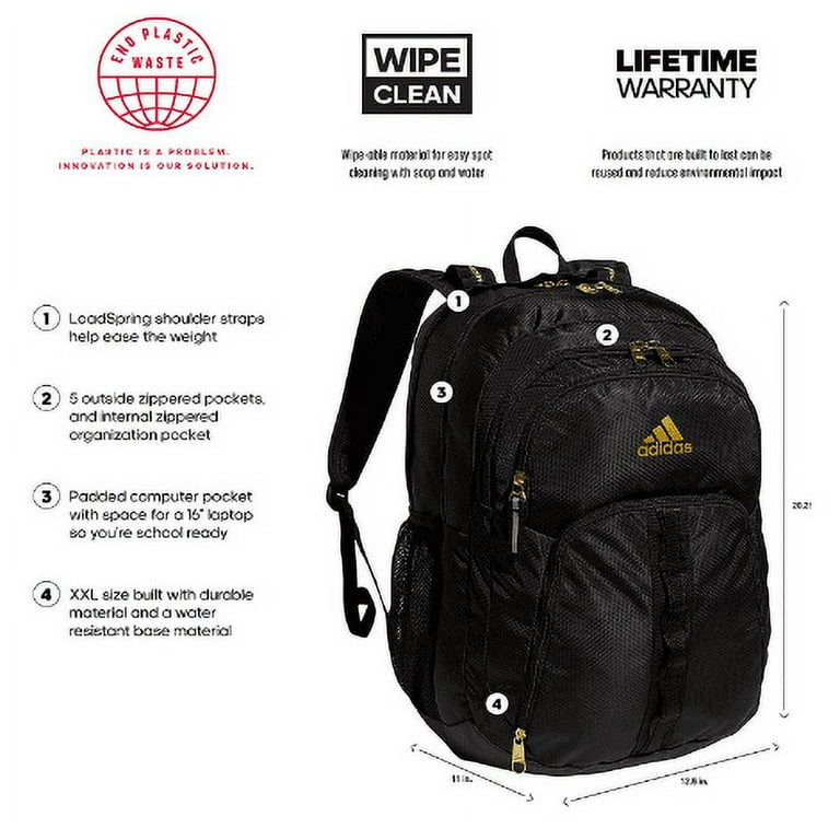 adidas Unisex Prime 6 Backpack Black Gold Metallic One Size Walmart