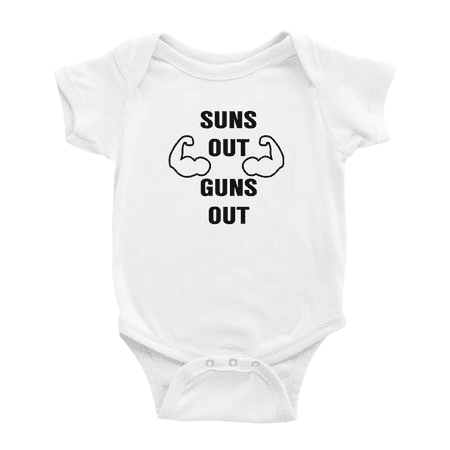 

Suns Out Guns Out Cute Baby Clothing Jumpsuits Boy Girl