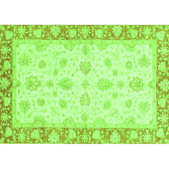 Ahgly Company Indoor Rectangle Oriental Green Modern Area Rugs, 2' x 5'