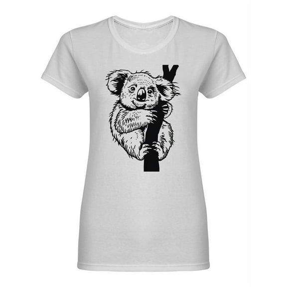 Koala Hanging On A Branch T-Shirt Women -Image by Shutterstock, Female XX-Large
