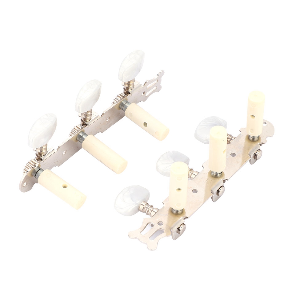 iFCOW Machine Heads 3+3 Acrylic Classical Guitar String Tuning Peg Tuners Machine Heads Silver